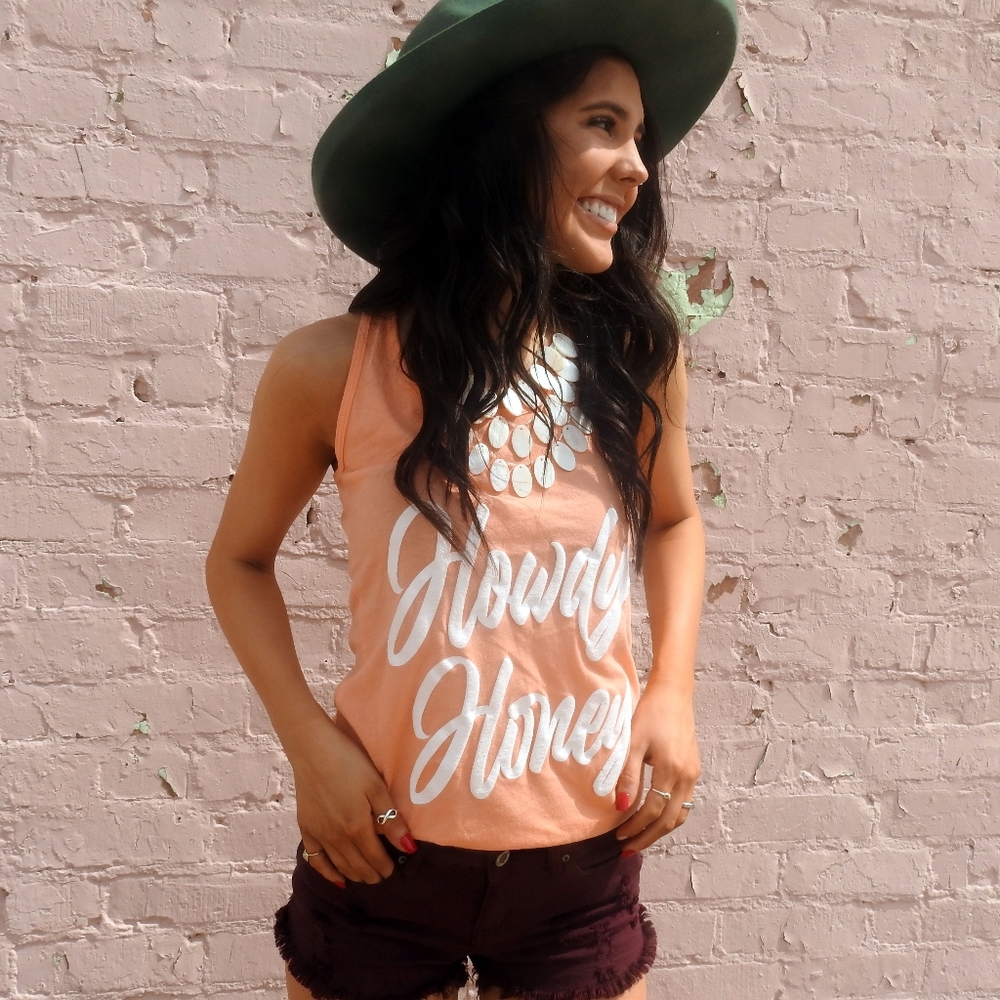 Howdy Honey ♡ Vintage Peach Tank Top